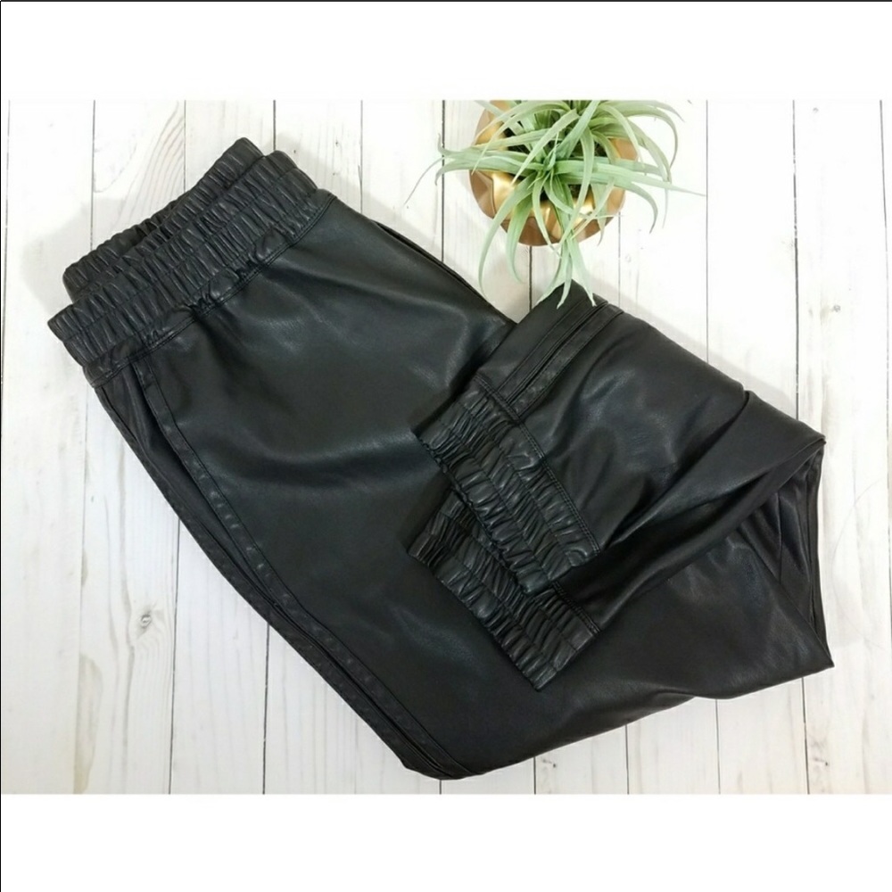 Club Monaco Vegan Leather Joggers